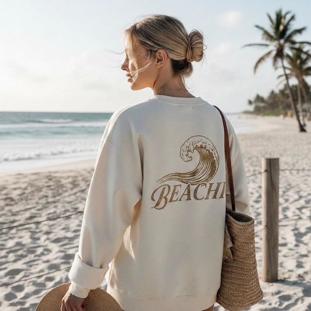 Beach Wave (Adult Crewneck Sweatshirt)